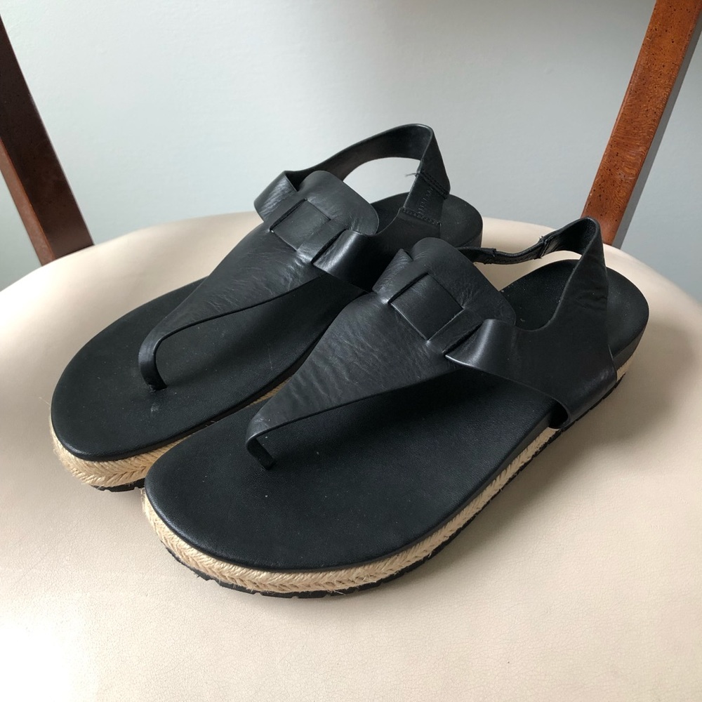 Vince black leather sandals